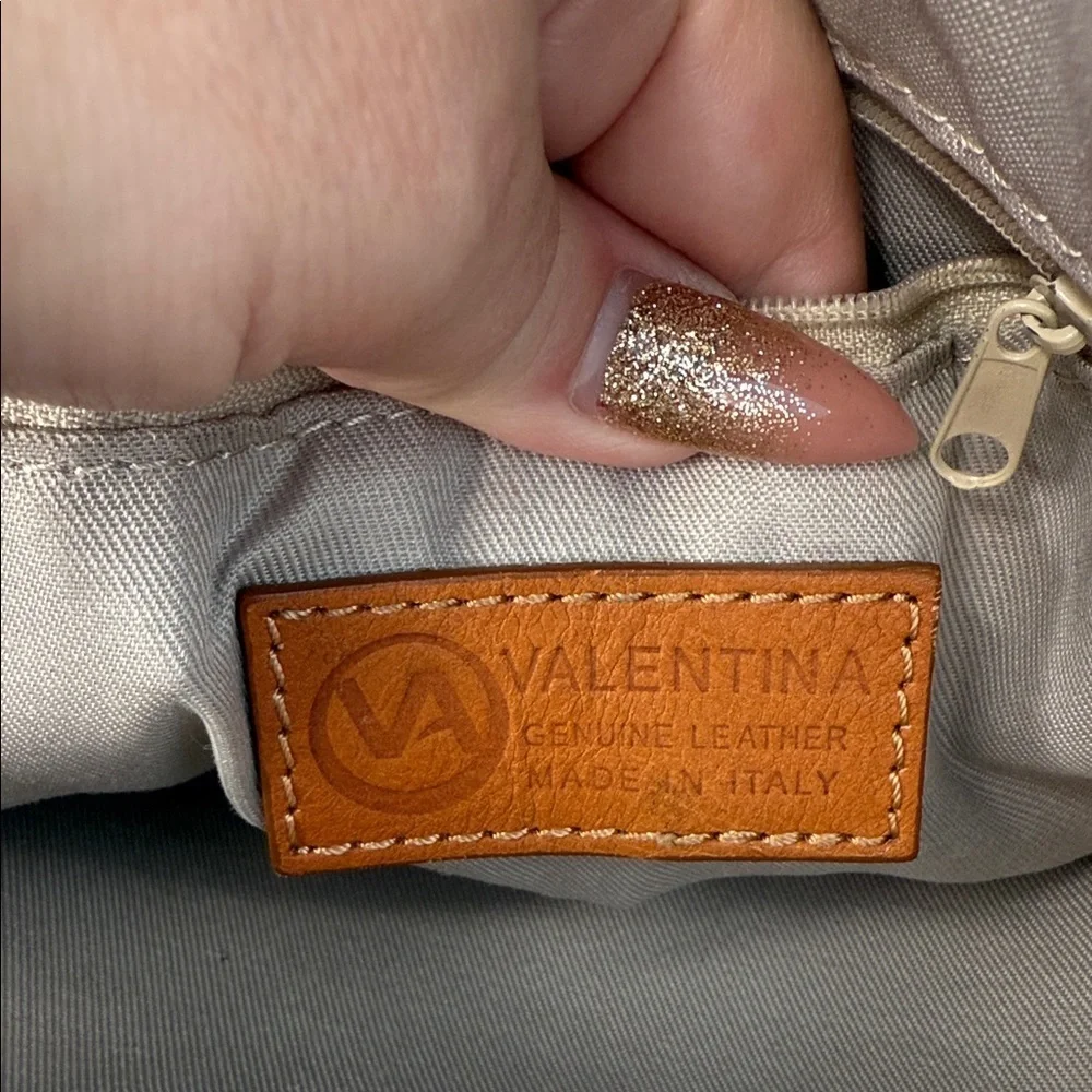 Valentina Italian Orange Pebbled Leather Sling Backpack/Shoulder Bag 🍊